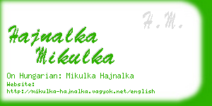 hajnalka mikulka business card